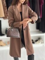 Adele - Crest Structured Longline Coat - Image 6