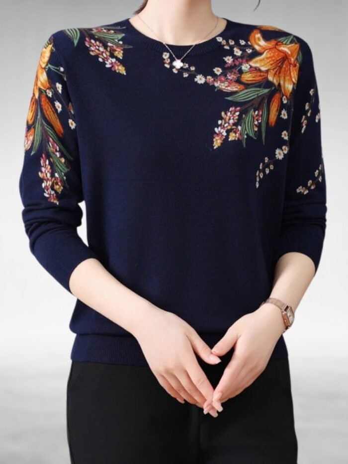 Alannah™ Elegant Floral Knit Jumper - Image 1