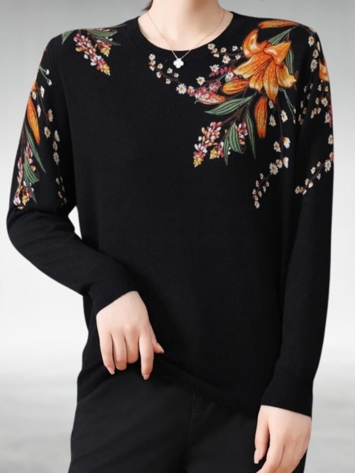 Alannah™ Elegant Floral Knit Jumper - Image 2