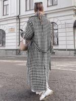 Adele Houndstooth Tweed Trench Coat - Image 5