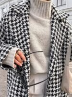 Adele Houndstooth Tweed Trench Coat - Image 6