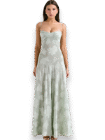 Amara Blossom Green Floral Vintage Gown
