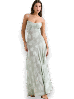 Amara Blossom Green Floral Vintage Gown - Image 2