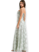 Amara Blossom Green Floral Vintage Gown - Image 3