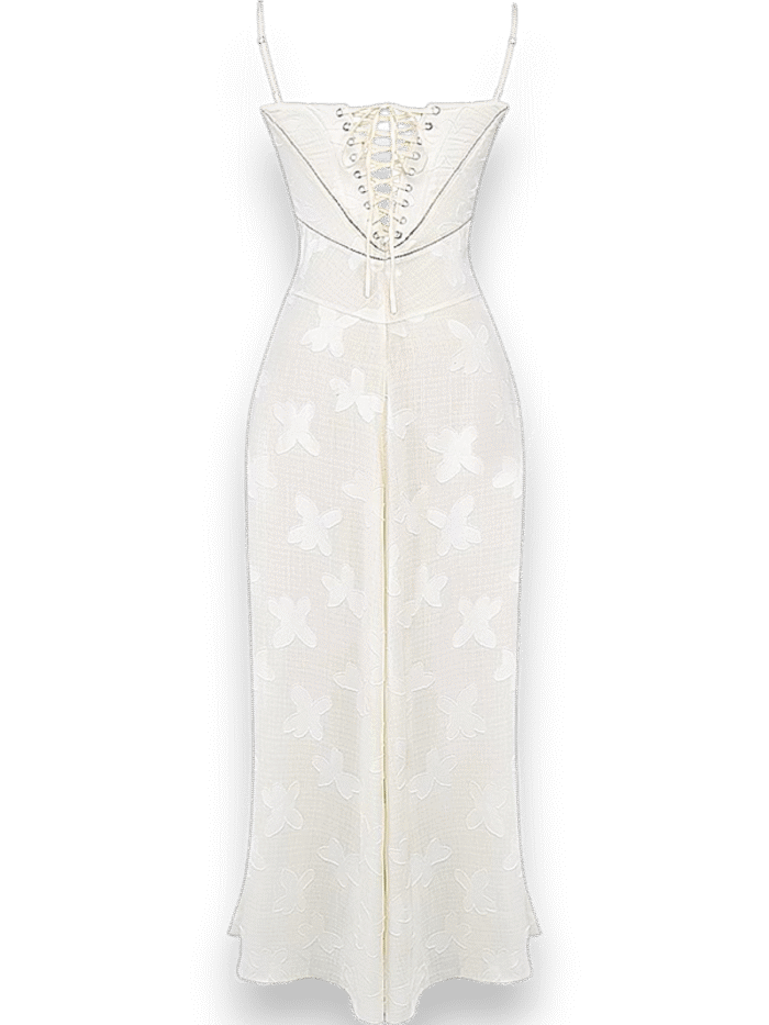 Amara Blossom White Floral Vintage Gown - Image 8