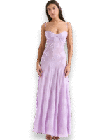 Amara Blossom Purple Floral Vintage Gown - Image 3