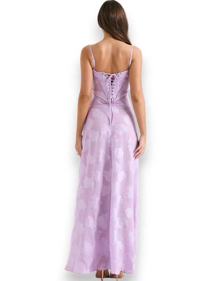 Amara Blossom Purple Floral Vintage Gown - Image 5