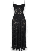 Amara Blossom Black Floral Vintage Gown - Image 4