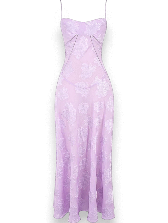 Amara Blossom Purple Floral Vintage Gown - Image 6