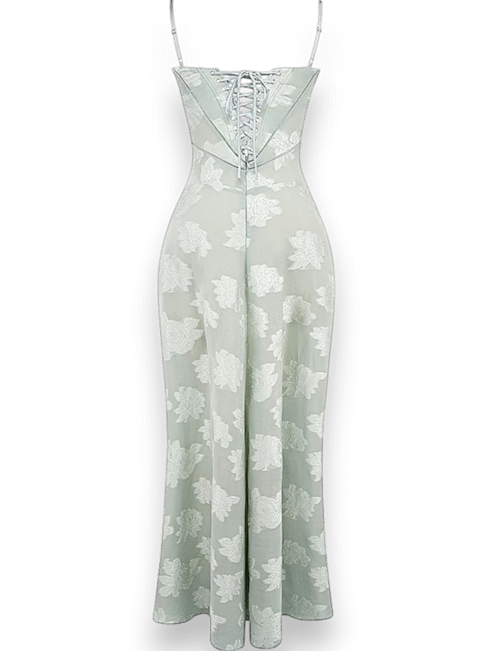 Amara Blossom White Floral Vintage Gown - Image 12