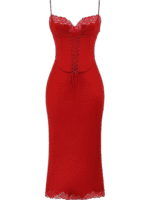 Alita Red Satin Slip Maxi Dress - Image 4