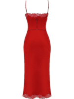 Alita Red Satin Slip Maxi Dress - Image 5