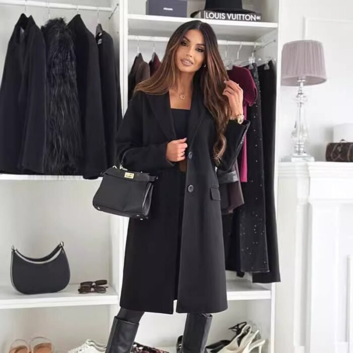 Adele - Crest Structured Longline Coat - Image 5