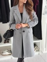 Adele - Crest Structured Longline Coat - Image 4