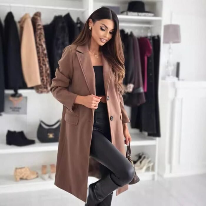 Adele - Crest Structured Longline Coat - Image 3
