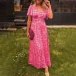 Alexa - Classic V-Neck Floral Print Dress - Image 8